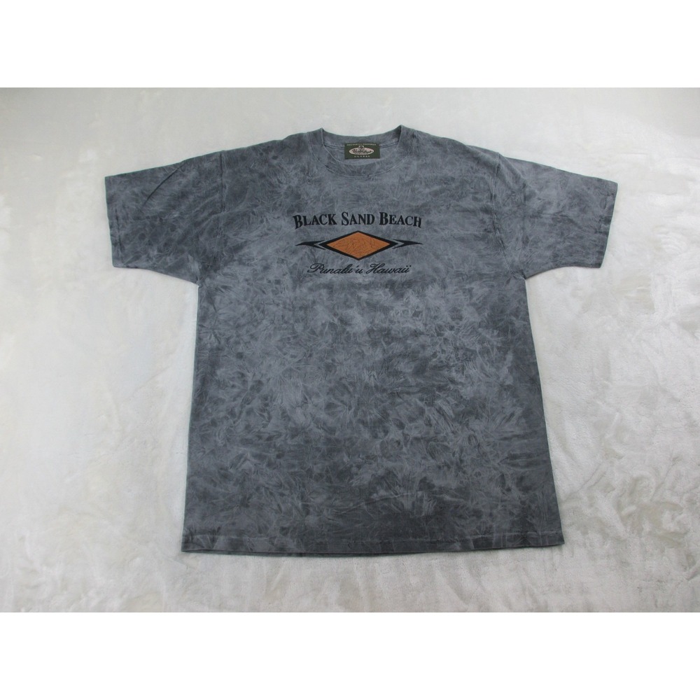 VINTAGE Yesterdays Sportswear Shirt Mens XL Gray Black Sand Beach Hawaii